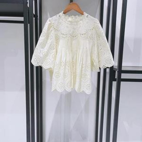 여성용 반소매 블라우스