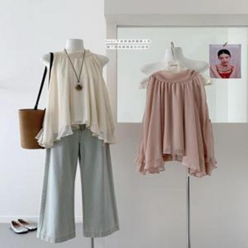 여성용 민소매 블라우스