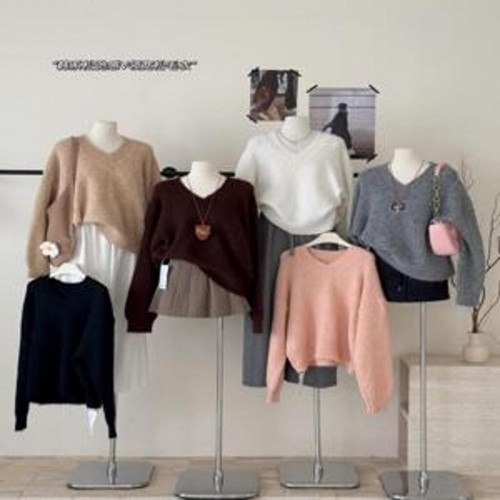 여성용 긴소매 니트