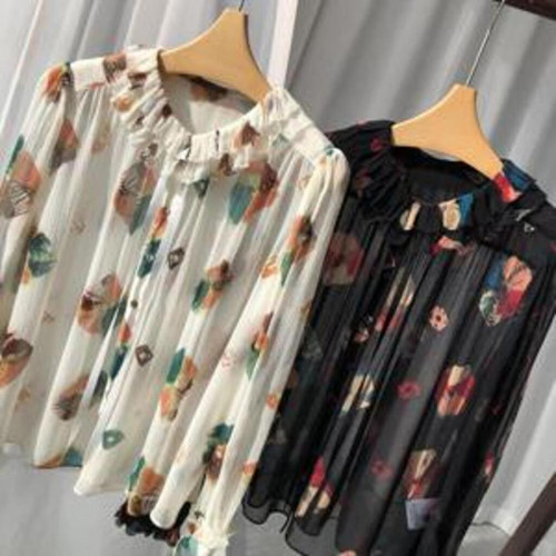 여성용 긴소매 블라우스