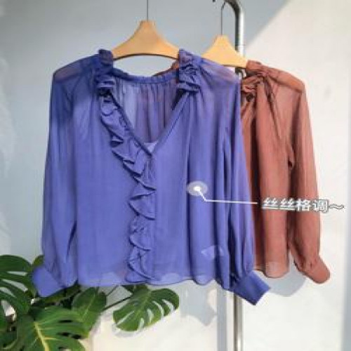 여성용 긴소매 블라우스