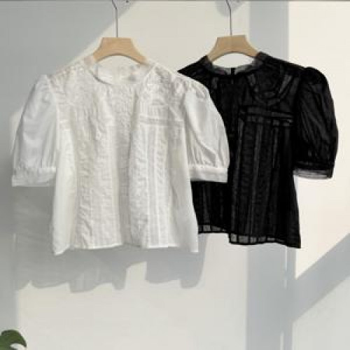 여성용 반소매 블라우스